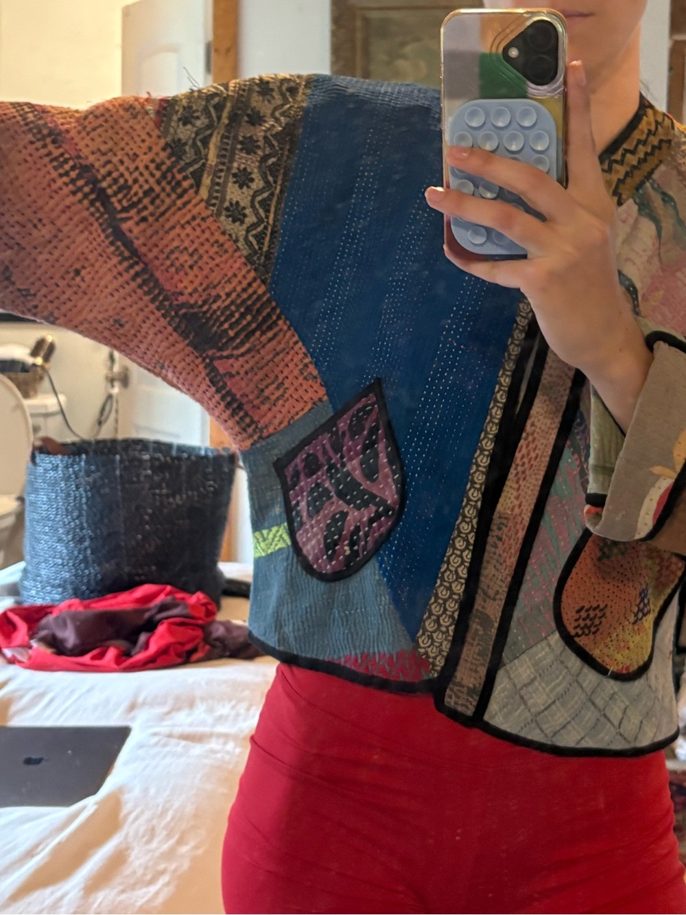 Multi-Color Patchwork Women's Jacket - Picture 3 of 7